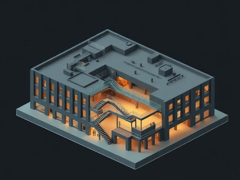 Isometric scene: The Building With No Reliable Drawings